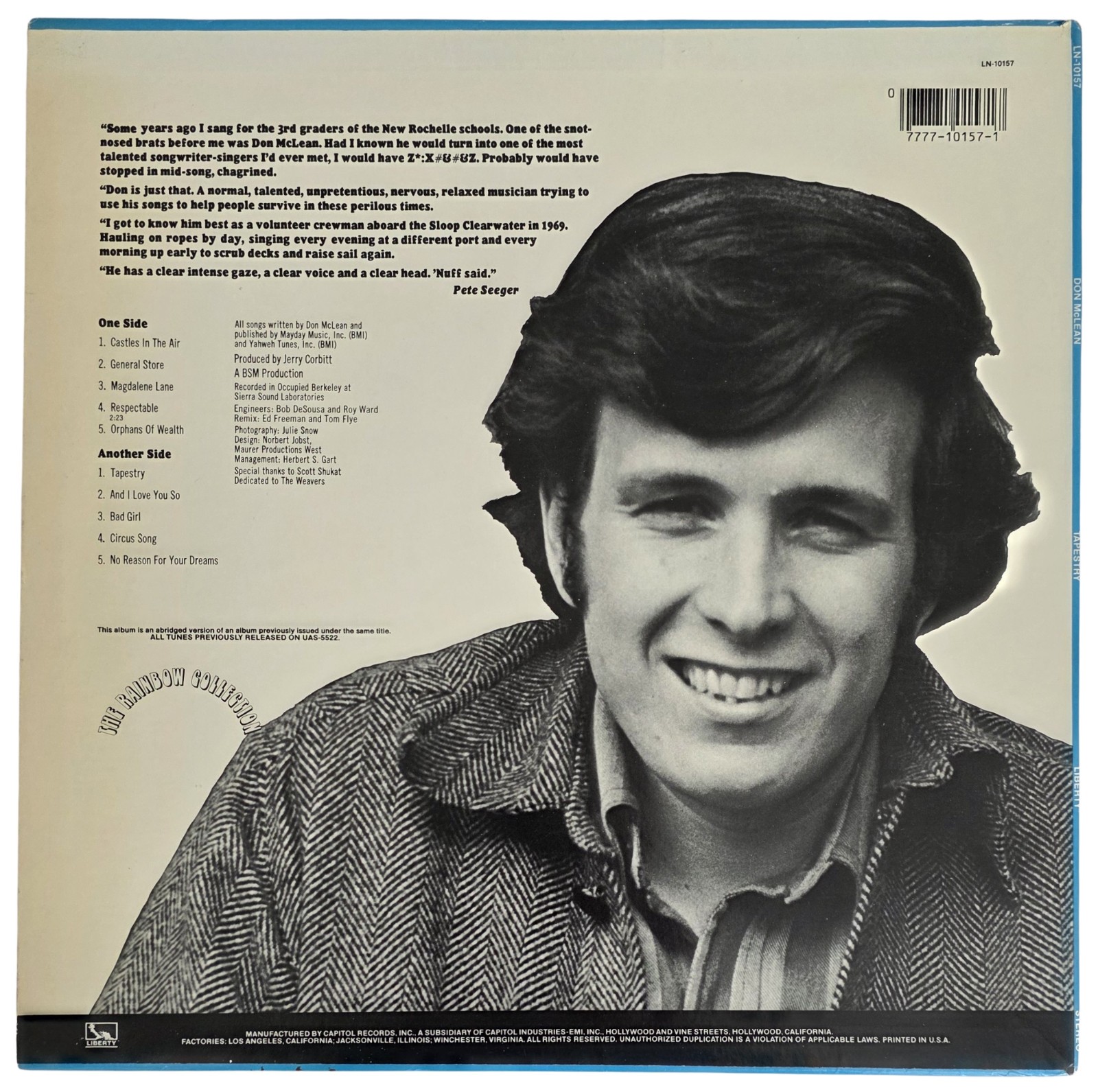 Don Mclean Signed Tapestry Album COA Exact Proof Autographed Vinyl Record