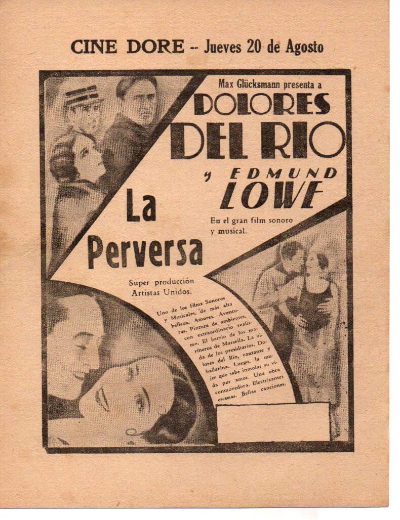 DOLORES DEL RIO – EDMUND LOWE “THE BAD ONE” 1931 MOVIE HERALD