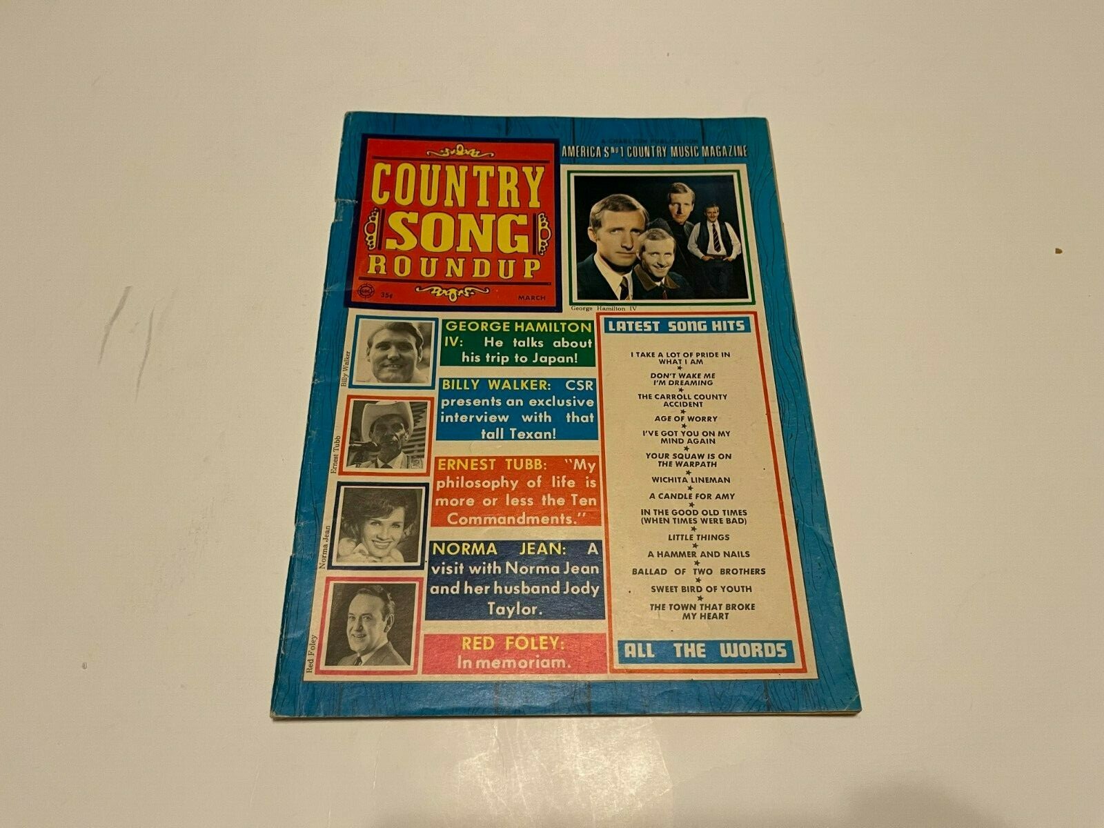 Country Song Roundup March 1969 George Hamilton IV Ernest Tubb Red Foley