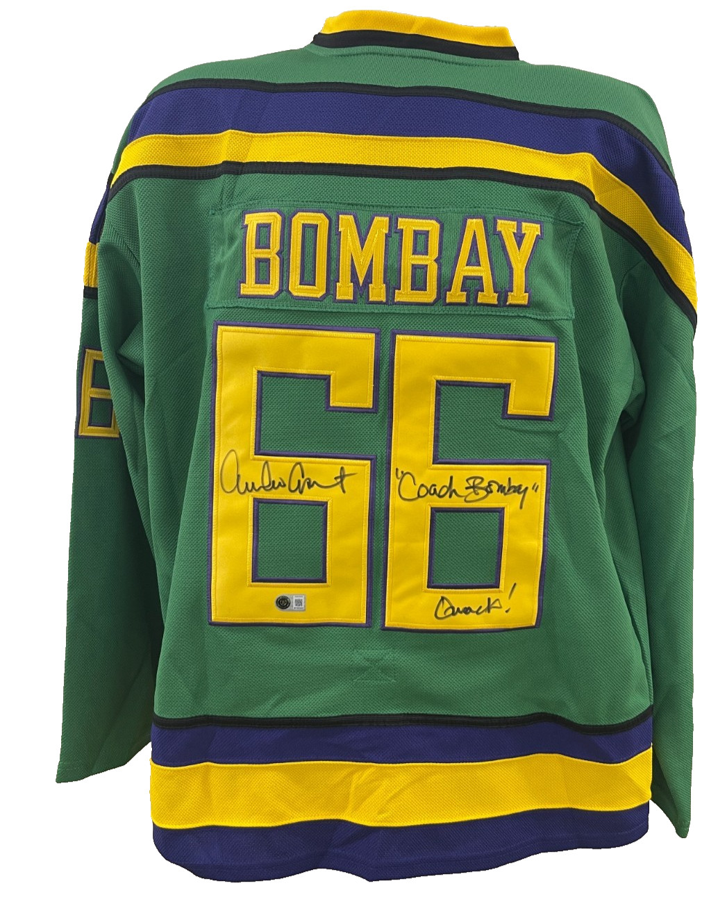 Emilio Estevez Signed The Mighty Ducks Bombay Jersey Autograph Inscription BAS