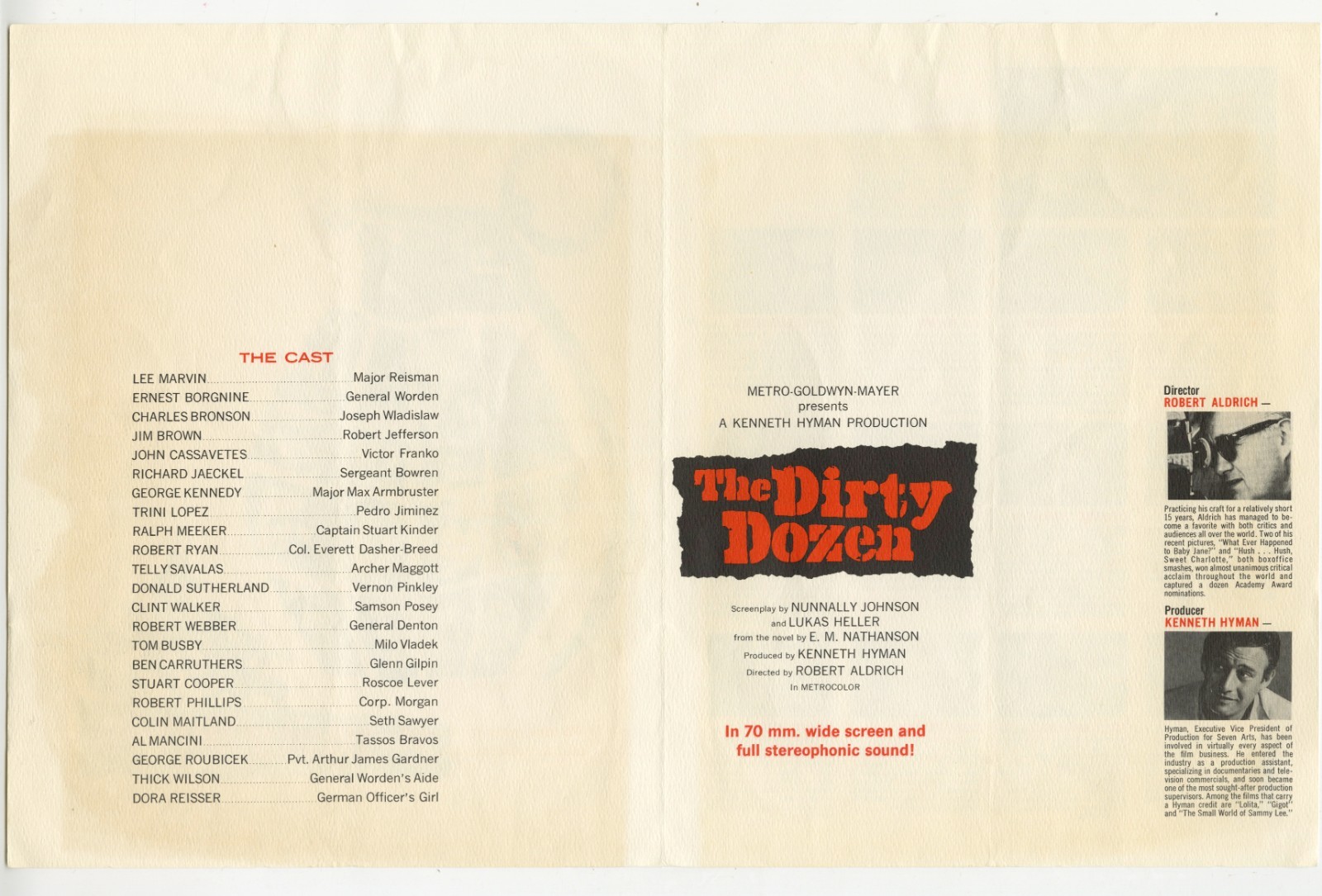 The Dirty Dozen 1967 Original United States Film Press Kit Program
