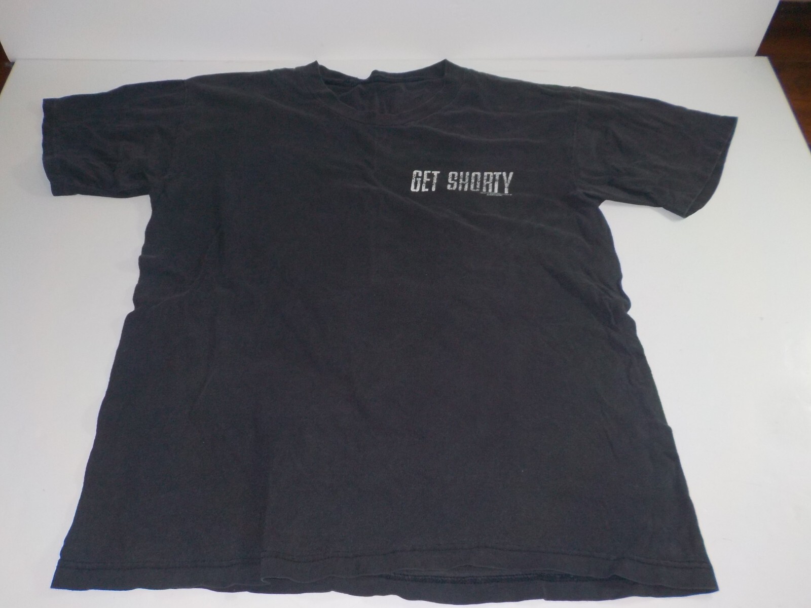 Vintage Get Shorty Movie Promo T Shirt Black Faded Distressed Medium/Large