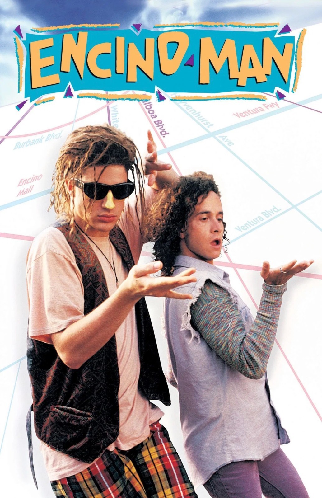 Encino Man poster – 11 x 17 inches – Brendan Fraser, Pauley Shore