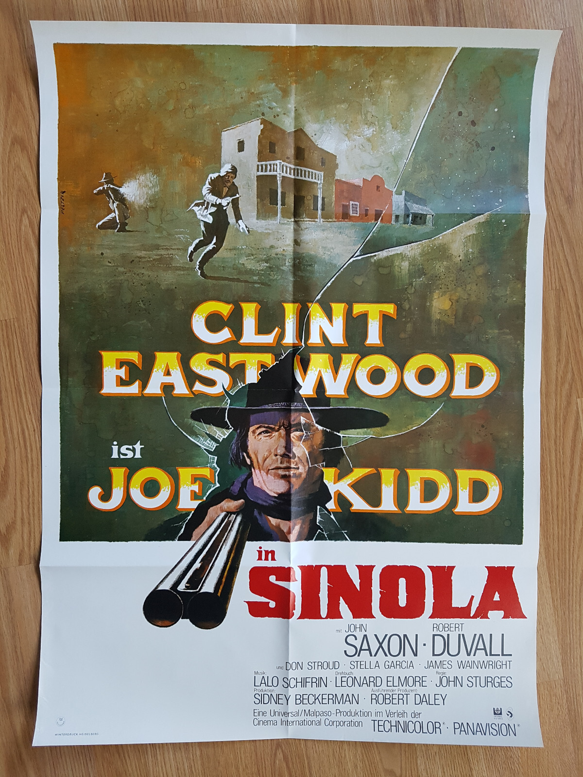 Clint Eastwood JOE KIDD rare German 1-sheet poster JOHN STURGES ’72 Peltzer art