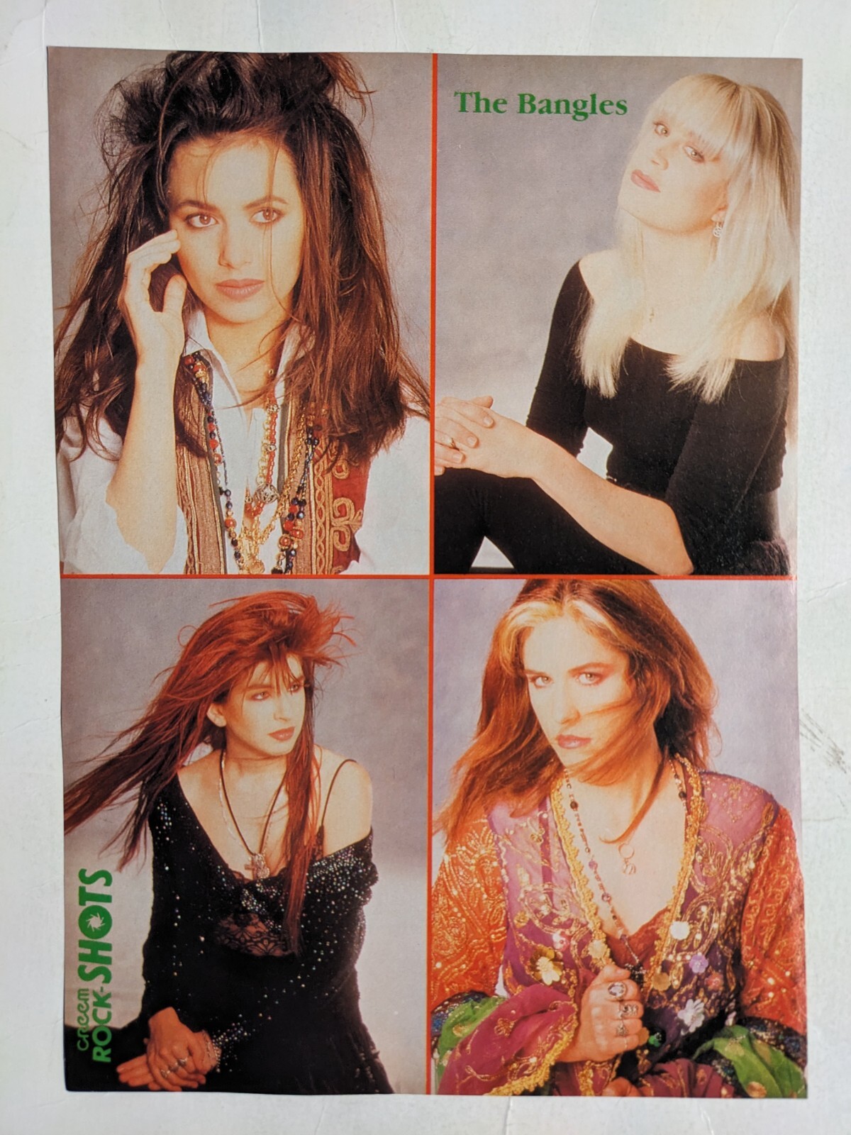 THE BANGLES / CYNDI LAUPER / BAND MAGAZINE FULL PAGE PINUP POSTER CLIPPING
