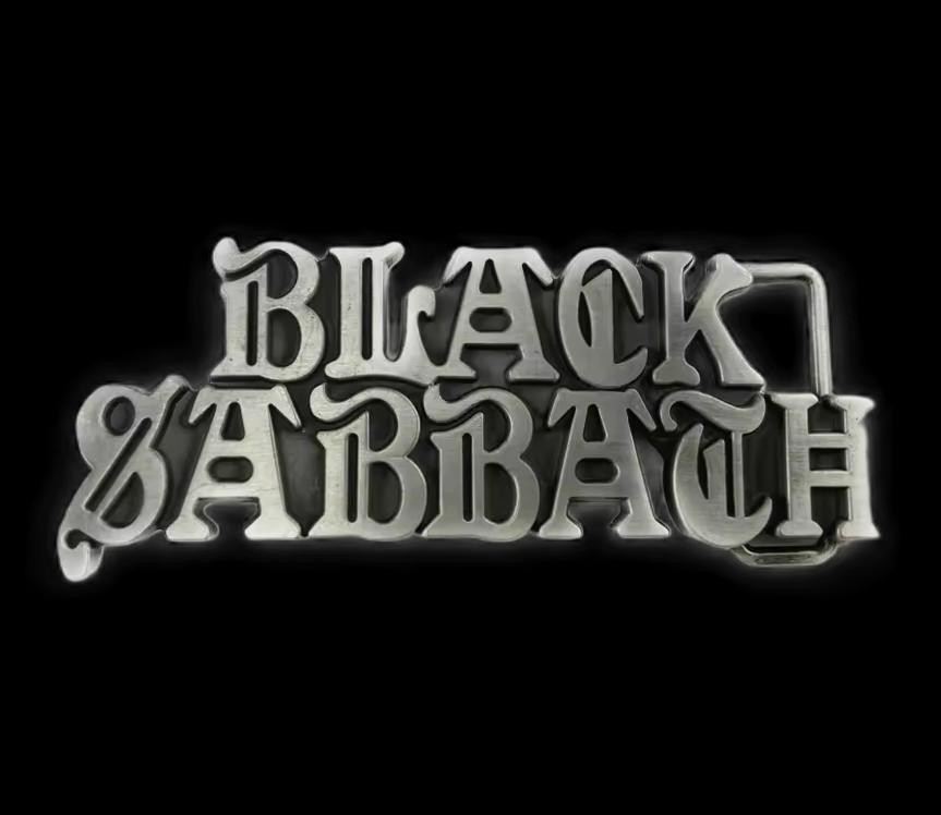 Black Sabbath Belt Buckle Ozzy Dio Iommi Paranoid Pewter Jeans Biker Heavy Metal