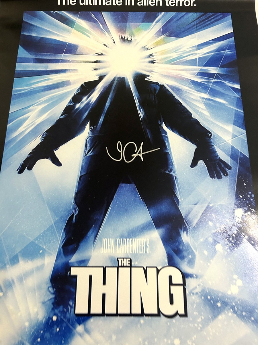 JOHN CARPENTER Signed The Thing Movie Poster 27X40 – with COA & PICTURE