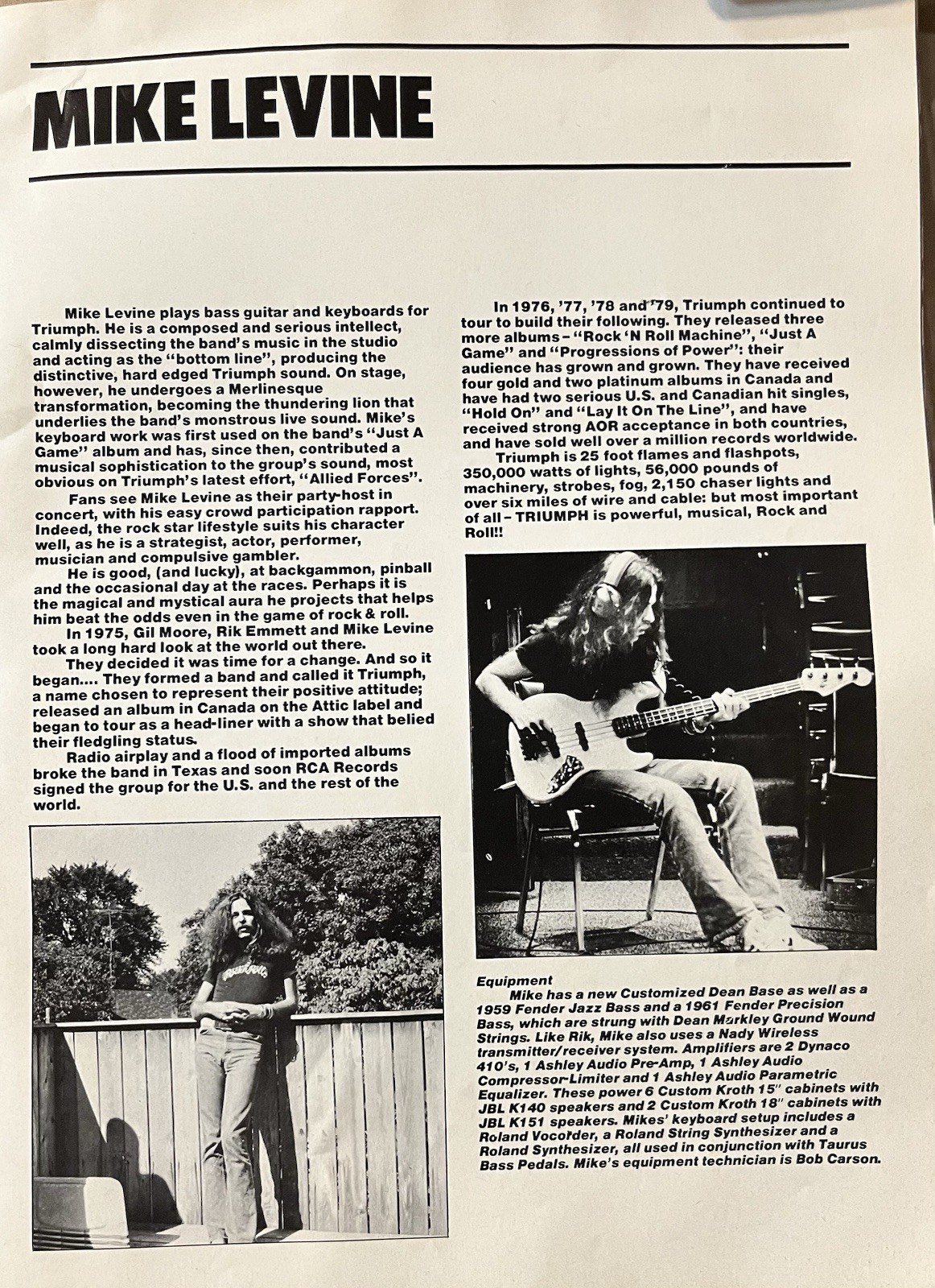 Triumph – Allied Forces Tour Book Program Vintage-Bonus Promo Pack Included