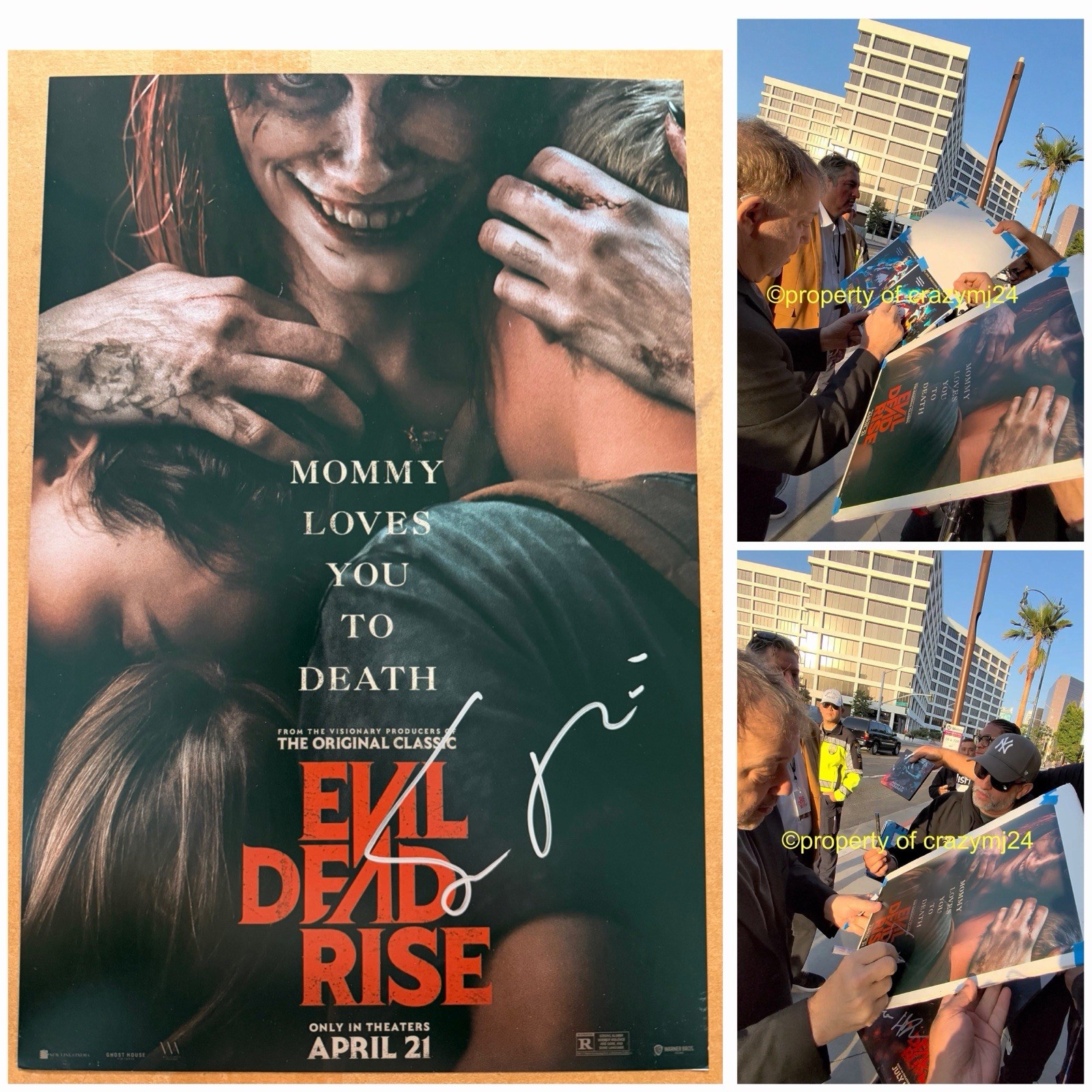 Sam Raimi Signed Evil Dead Rise 12×18 Poster Autograph Burns Director Proof