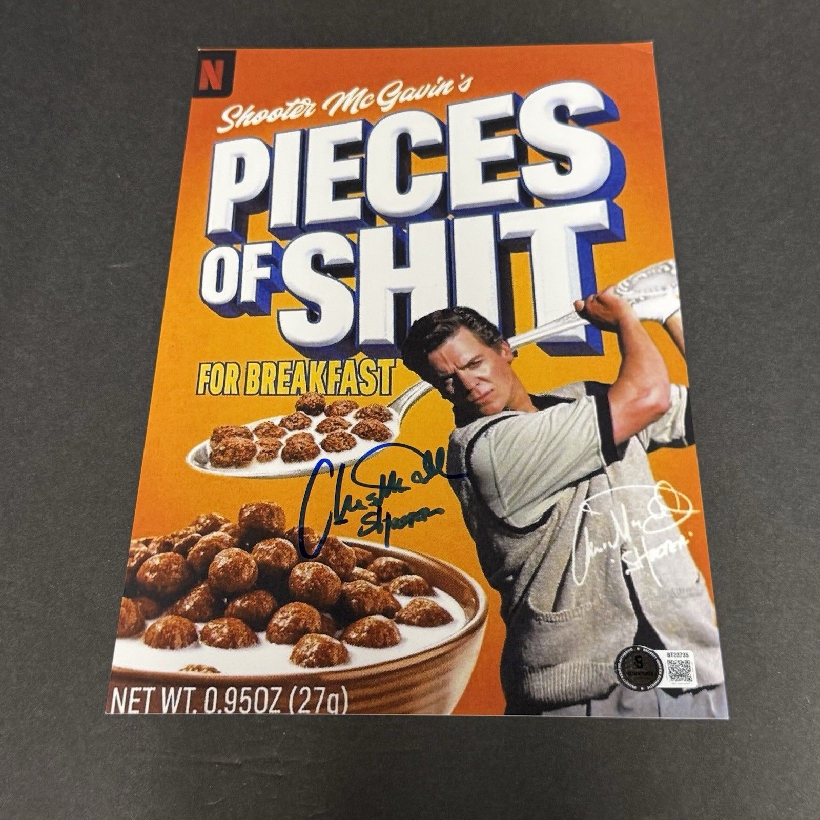 Christopher McDonald Signed Happy Gilmore Shooter Cereal 8×12 Photo Beckett BAS