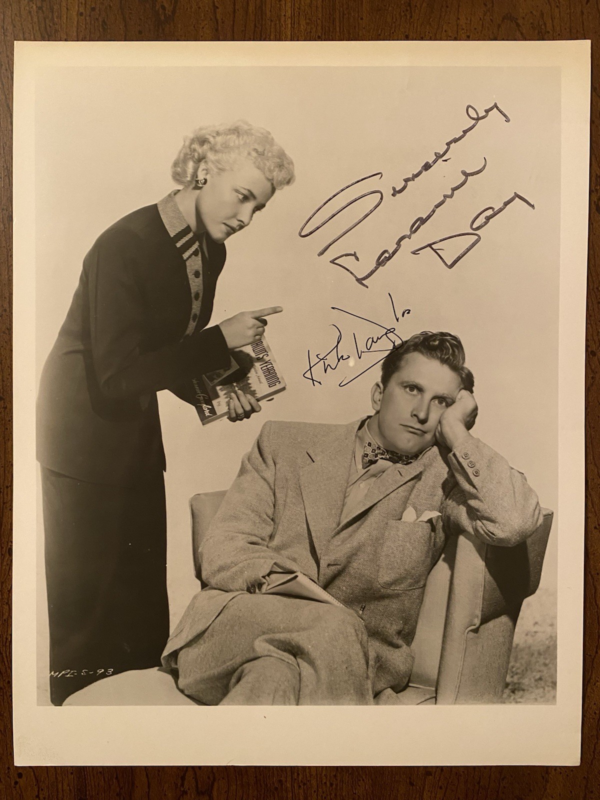 Kirk Douglas Laraine Day Signed Autographed Photo With COA My Dear Secretary