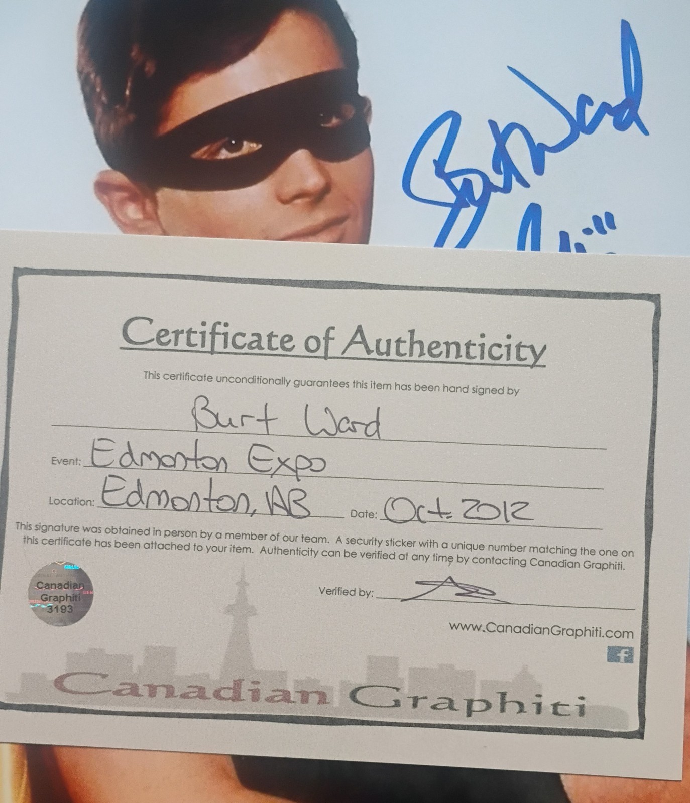 Burt Ward Hand Signed Autograph 8×10 Photo COA Batman Robin NO US TARIFFS