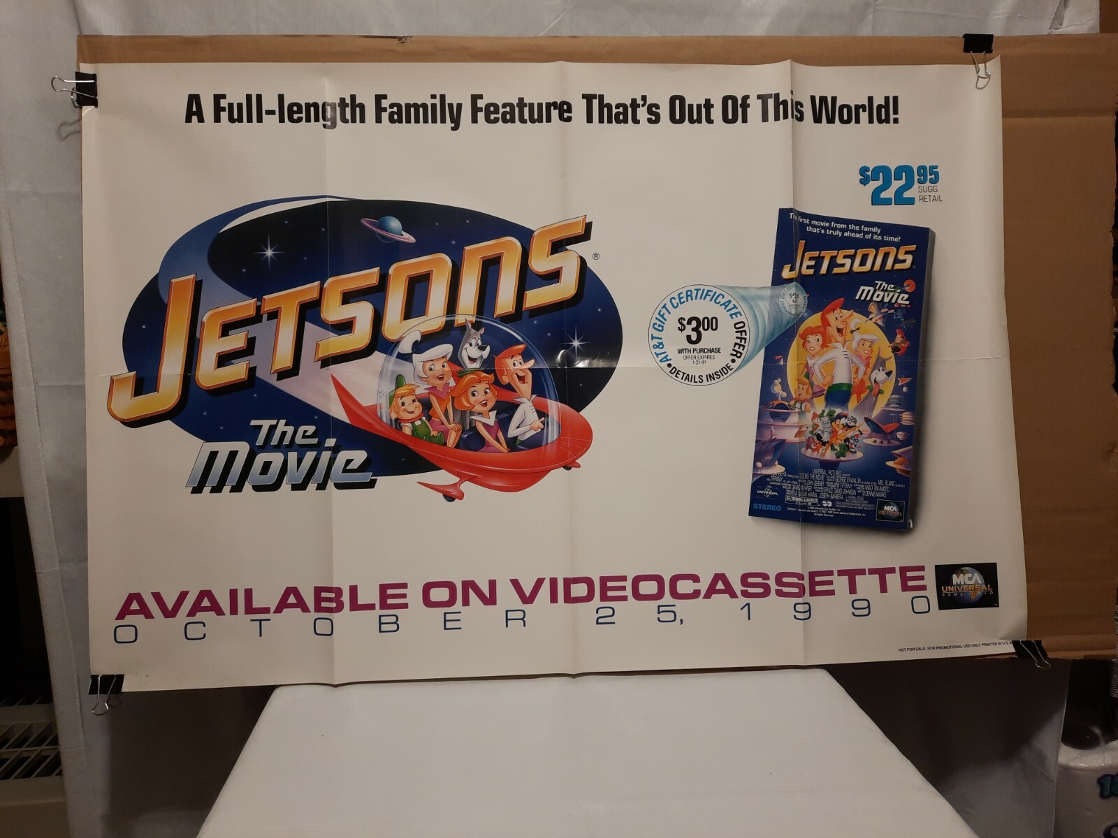 Jetsons the Movie Original Video Store Movie Poster 39.5 x 26 Tiffany Mel Blanc