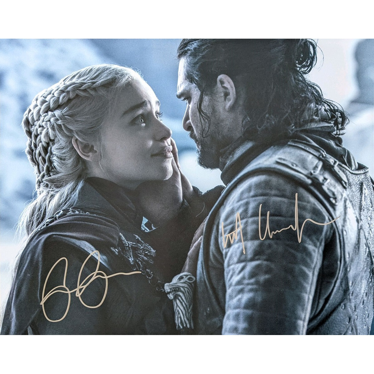 Emilia Clarke and Kit Harington Autographed 16×20 #4 w/ Beckett