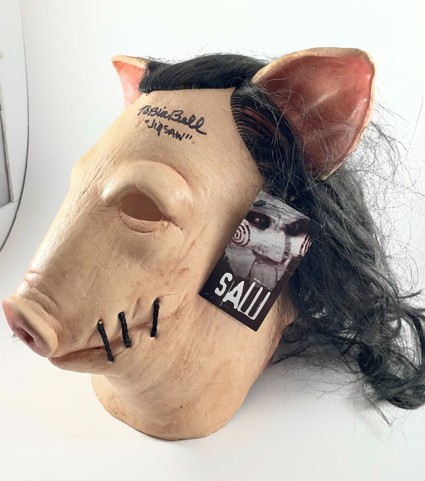 Tobin Bell Signed TOTS SAW Pig Head Mask Authentic Autograph Jigsaw JSA COA