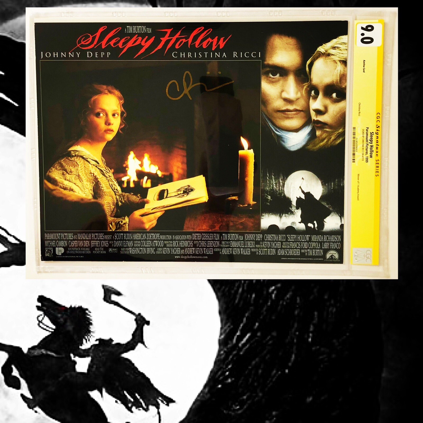 CGC 9.0 SS Sleepy Hollow Katrina Lobby Card signed by Christina Ricci 11×14 1999