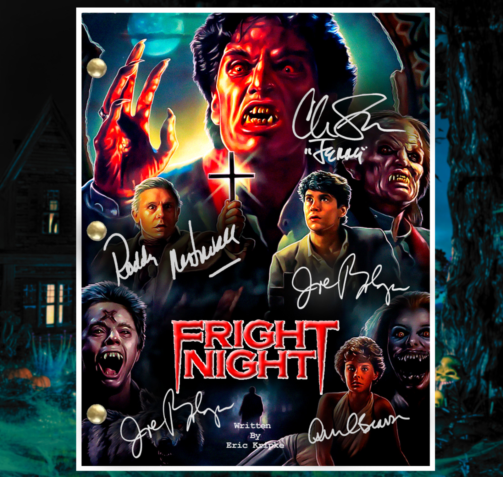 Fright Night Script Signed, Autograph Reprints, Full Screenplay Horror Vampire