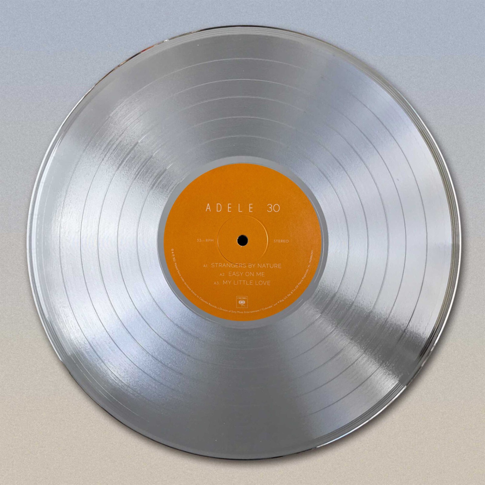 Adele “30” Gold LP Record wall art