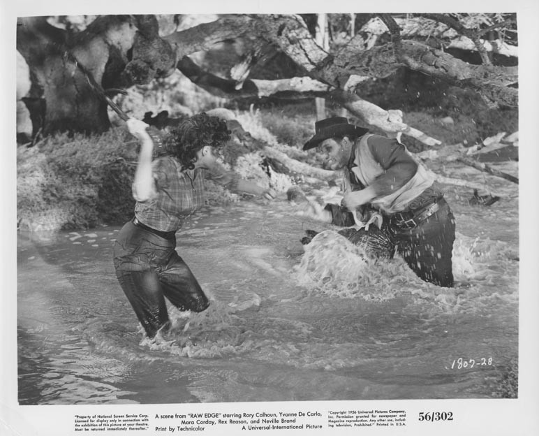 RAW EDGE original 1956 lobby publicity still photo YVONNE DE CARLO/NEVILLE BRAND