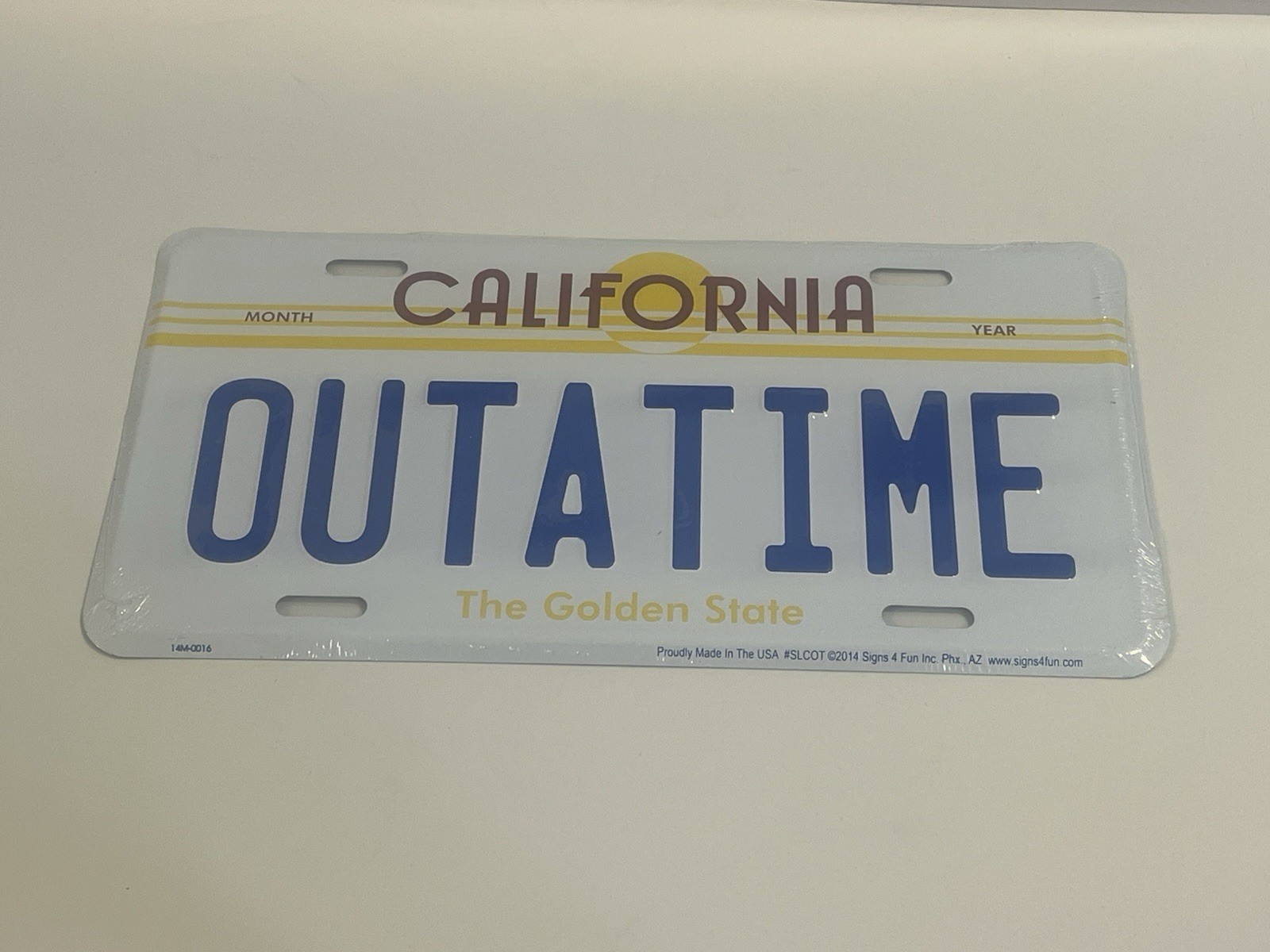 Back to the Future | Delorean | OUTATIME | STAMPED Replica Prop License Plate