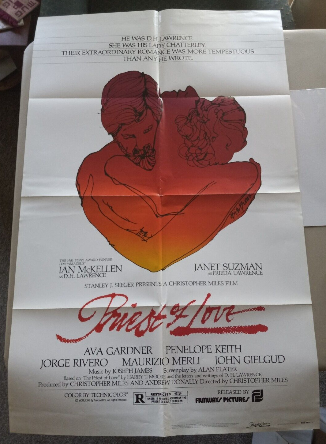 Priest of Love 1981 OS Movie Poster Ian McKellen