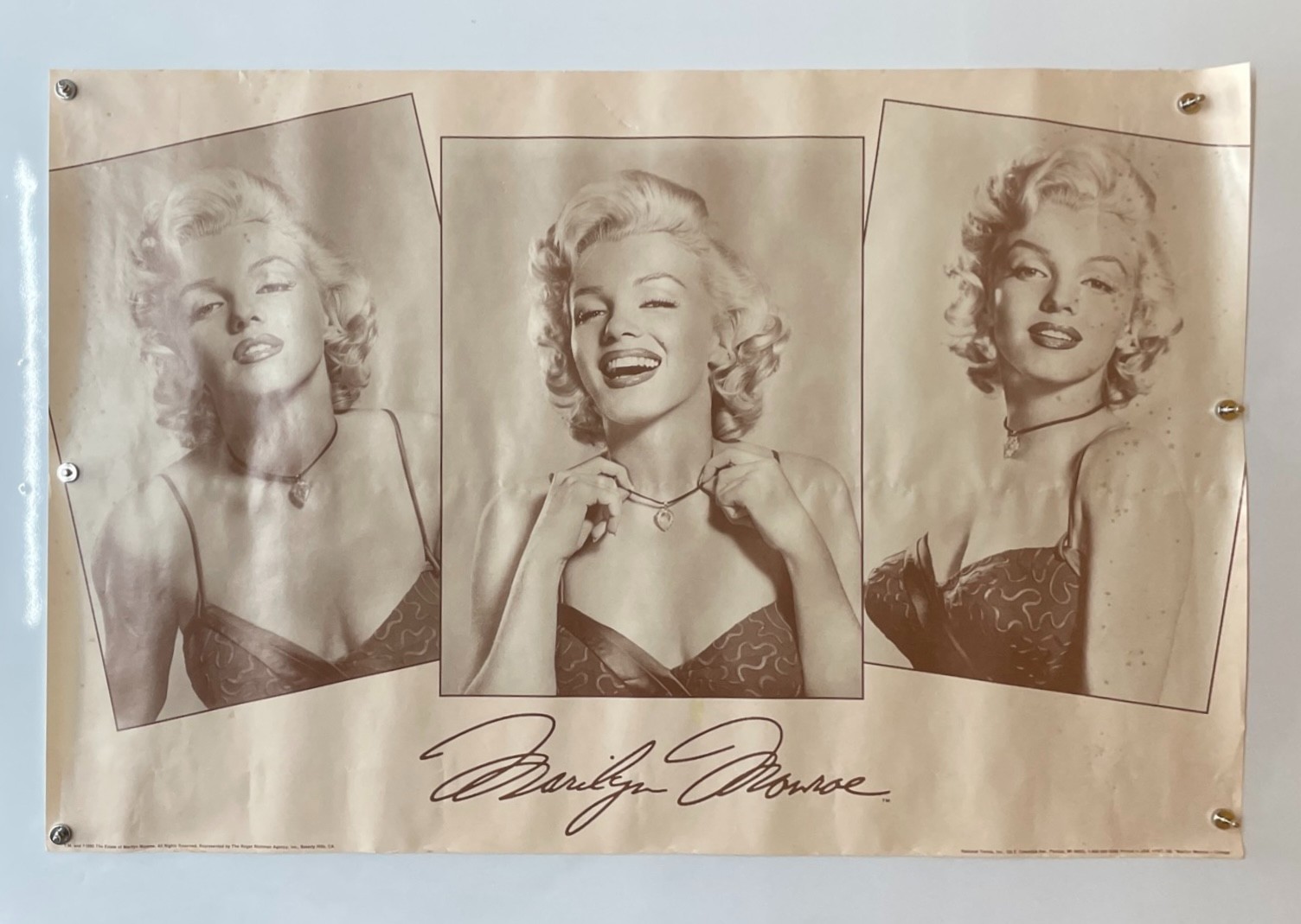 Marilyn Monroe Triple Portrait Poster Rolled SS 24×35