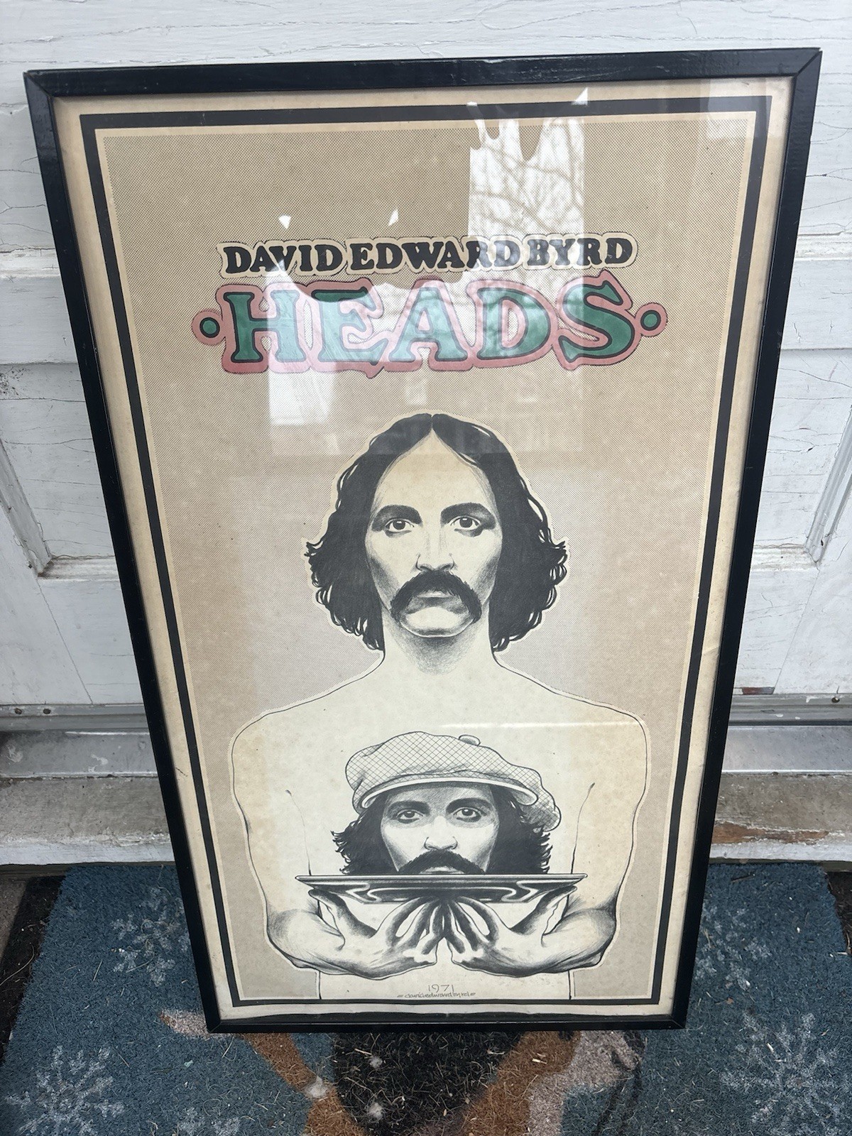 David Edward Byrd Heads Signed Poster Hand Colored