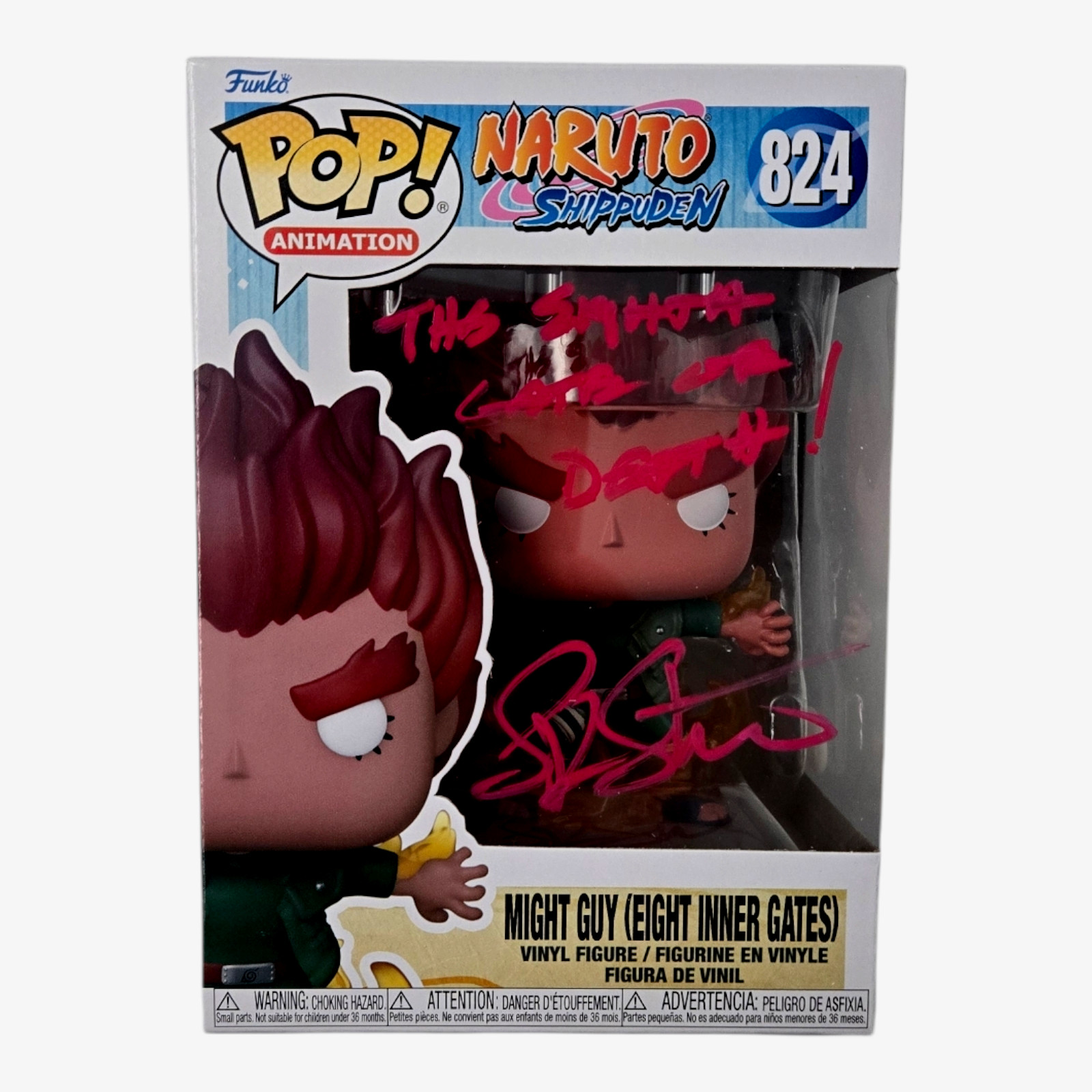 Might Guy Autograph Funko Pop Naruto Skip Stellrecht Signed Eight JSA COA 079