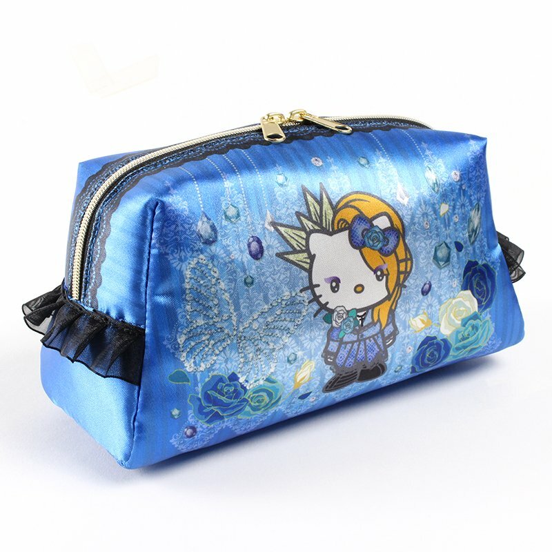 yoshikitty X JAPAN Yoshiki x Hello Kitty Makeup pouch blue Japan Sanrio