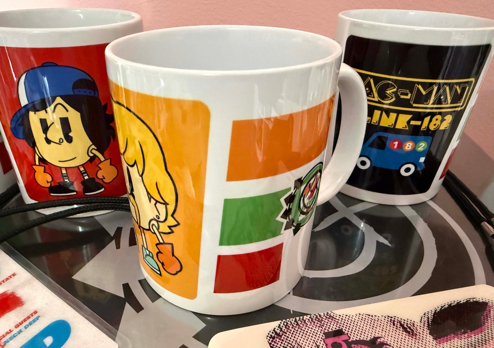 2026 SDCC Comic Con Exclusive Rare Blink-182 x Pac-Man x 7 Eleven Coffee Mug Set