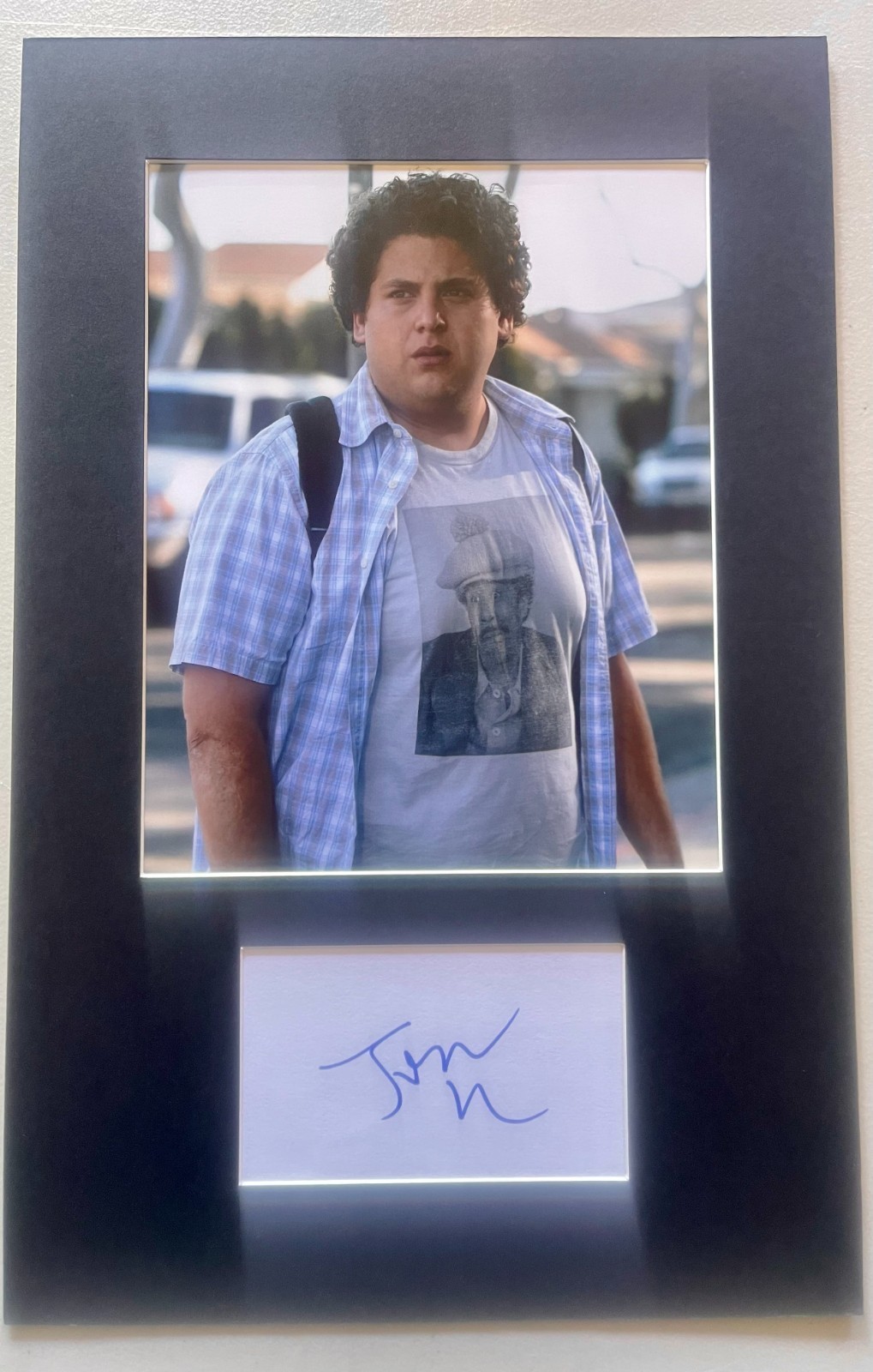 Jonah Hill Superbad matted signed index card with photo 11×17 #1 Seth