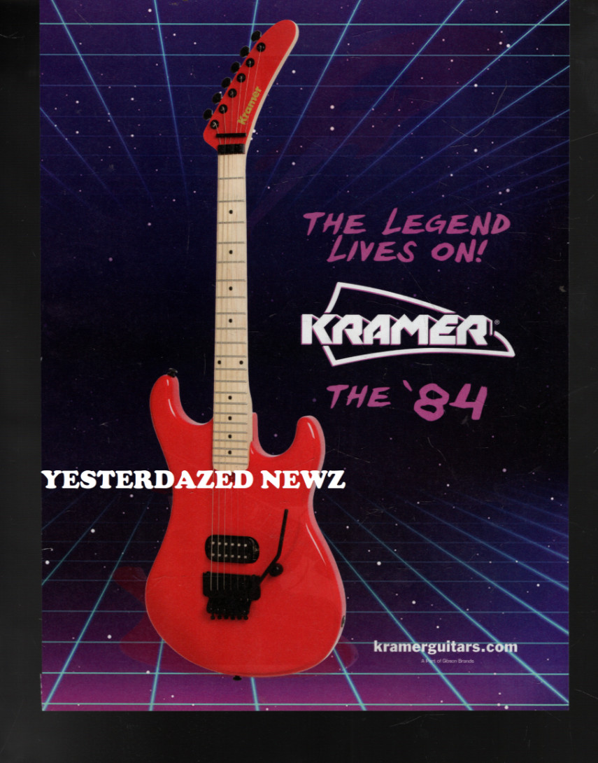 2019 print ad for Kramer Guitars “The Legend Lives On!”