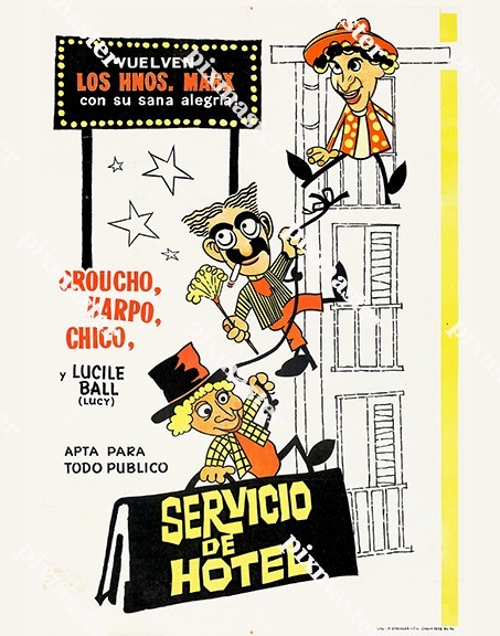MARX BROTHERS 1960 R in ROOM SERVICE 11 X 14 ARGENTINE POSTER LOBBY CARD