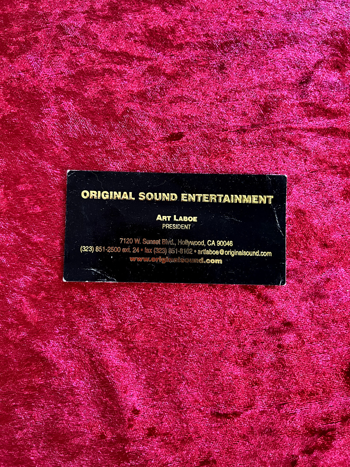ART LABOE ORIGINAL SOUND ENTERTAINMENT BUSINESS CARD OLDIES MEMORABILIA