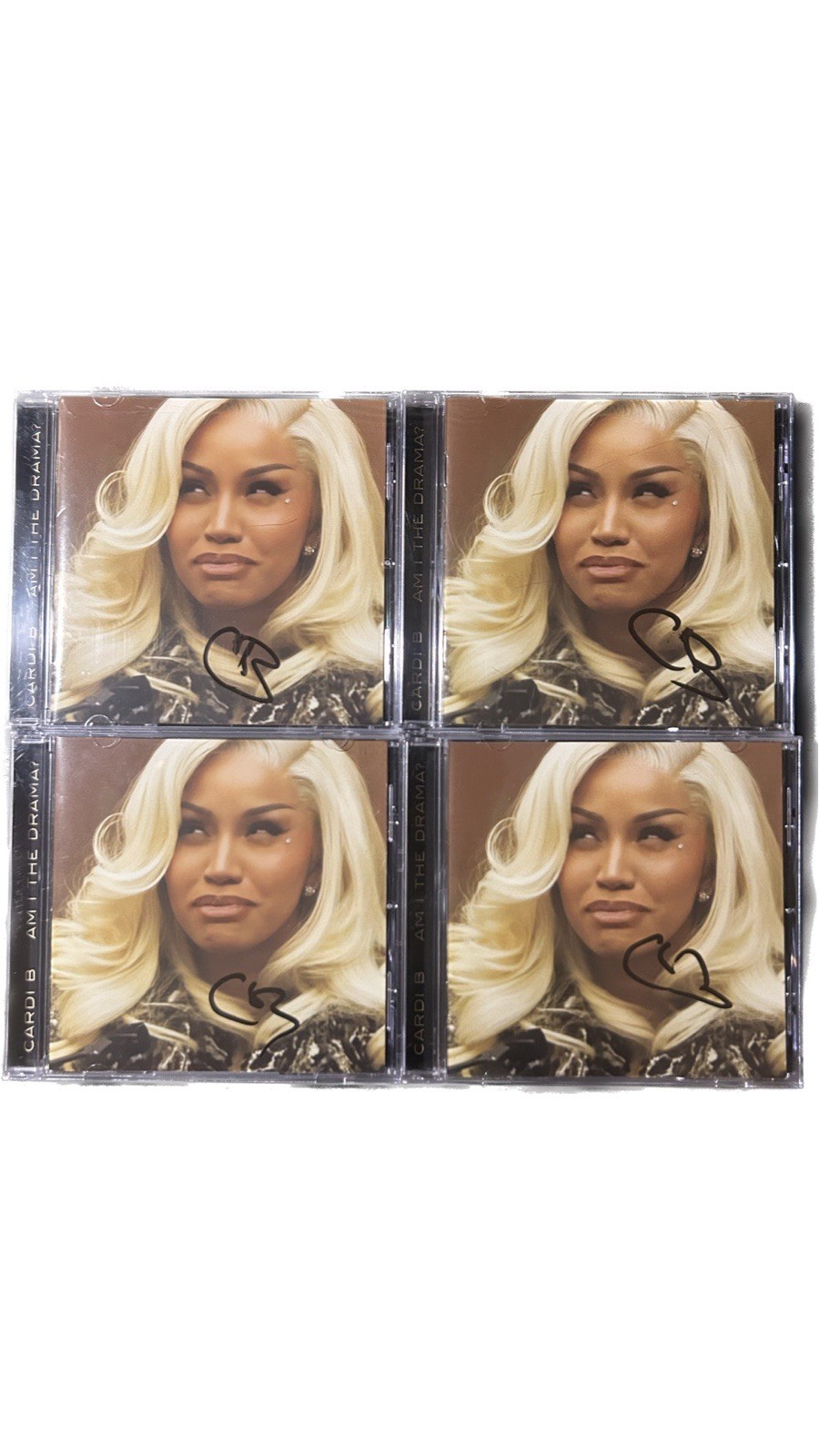 Cardi B “Am I the Drama?” Courtroom Edition Lot of 4 Hand Signed Autograph CD’s