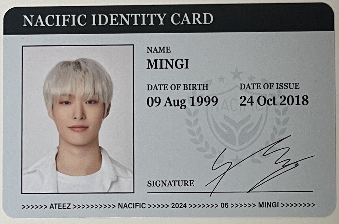 ATEEZ x NACIFIC Official Double Sided PHOTOCARD HONGJOONG SEONGHWA SAN