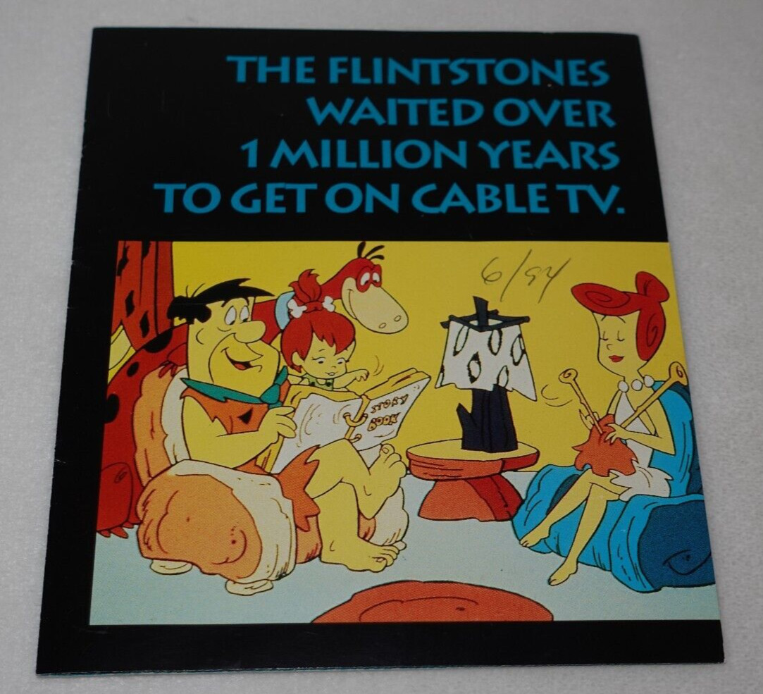 Flintstones Cable Television 1990s Paragon Cable Manhattan NYC Foldout Brochure