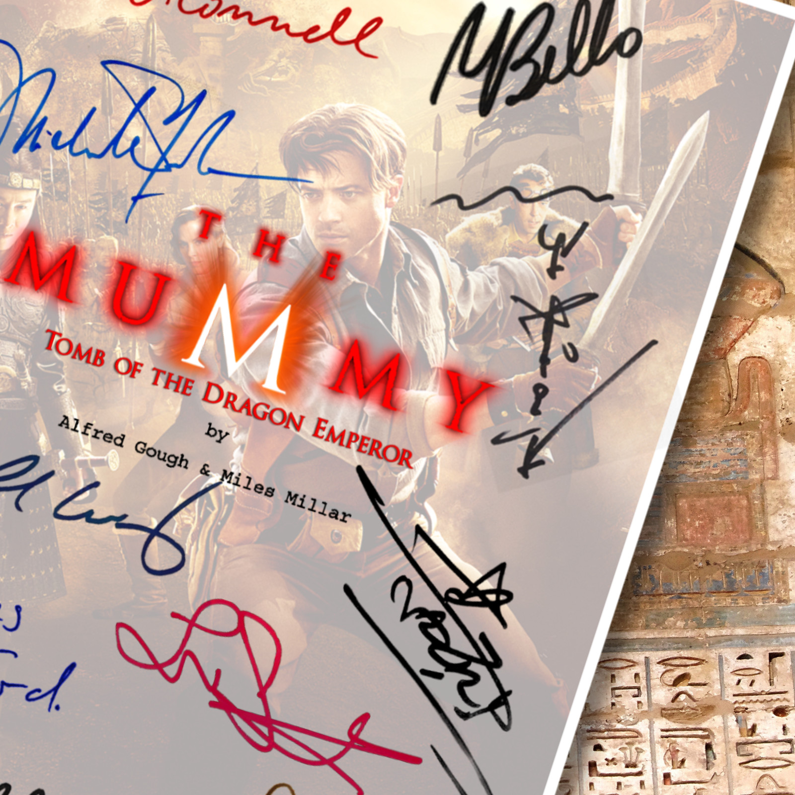 The Mummy 3 Script Signed Autograph Reprints | Dragon Emperor | Brendan Fraser