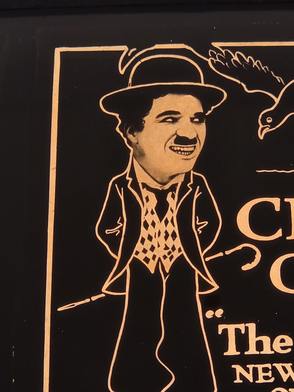 Charlie Chaplin “The Immigrant ” 1917 Extremely Rare Magic Lantern Slide