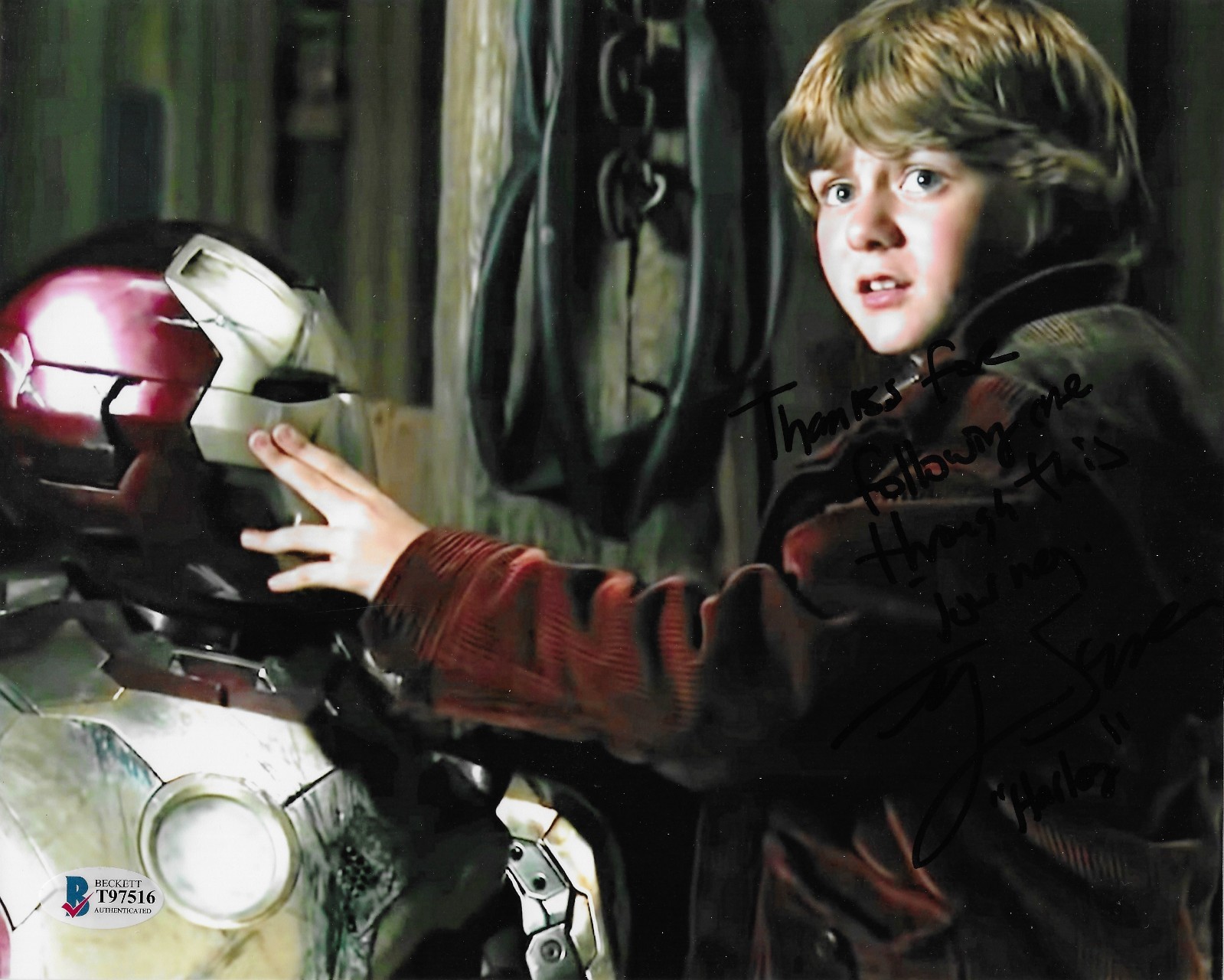 Ty Simpkins BAS COA Signed 8×10 Photo Autographed Iron Man 3 Harley Keener
