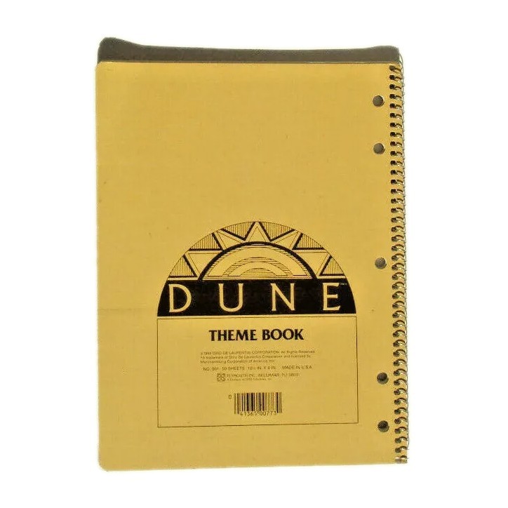 DUNE 1984 UNUSED NOTE BOOK JOURNAL THEME SCHOOL COLORING ACTIVITY FREMEN PAUL