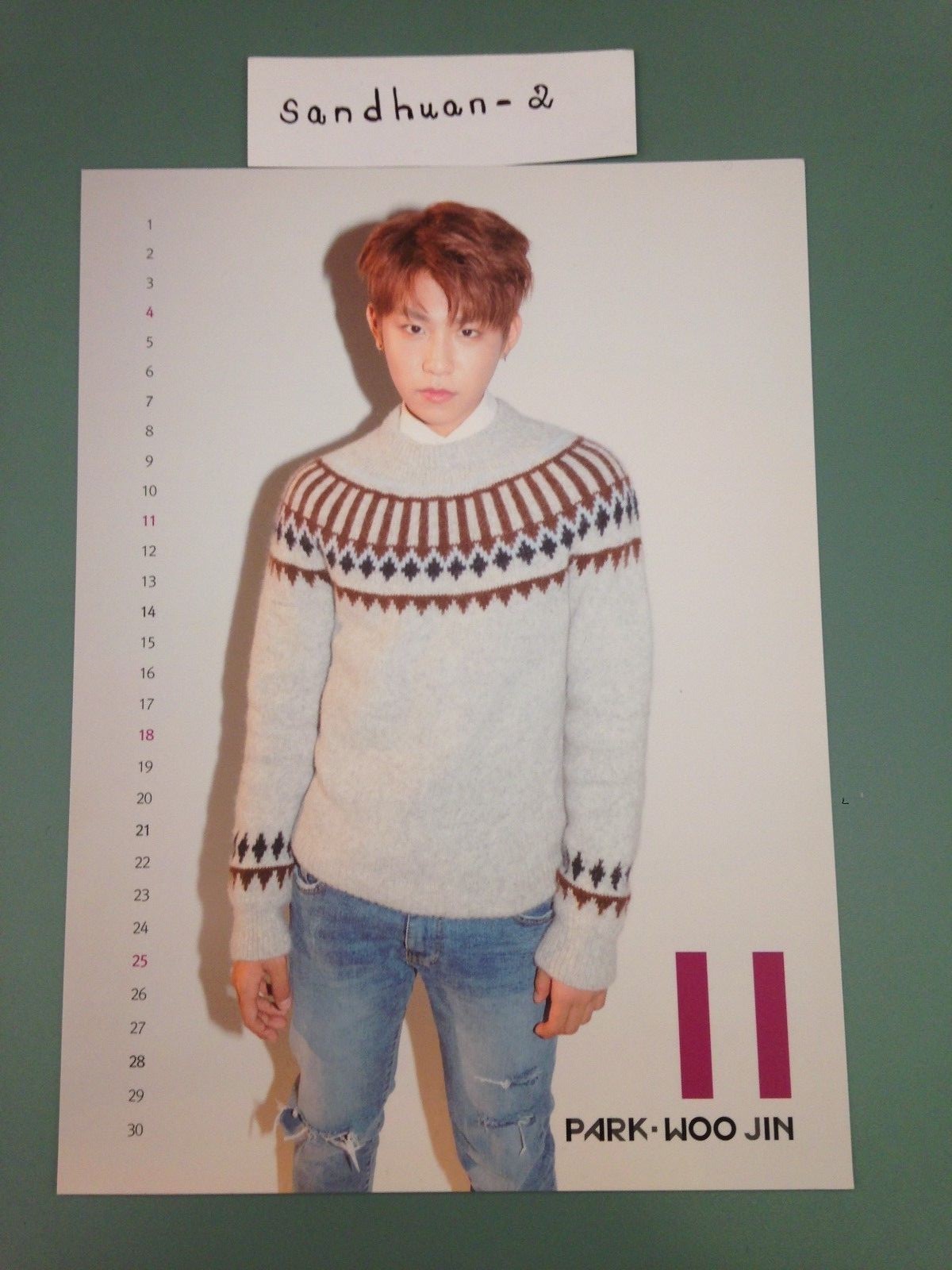 Wanna One (Woojin Calendar Card) [“Nothing Without You” – Wine/One Version]