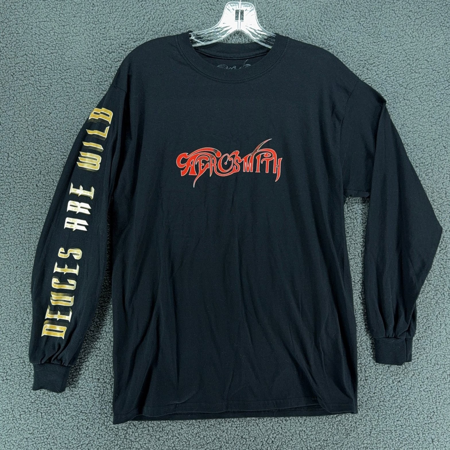 Aerosmith Deuces Are Wild Las Vegas Long Sleeve Graphic Shirt Mens M Black