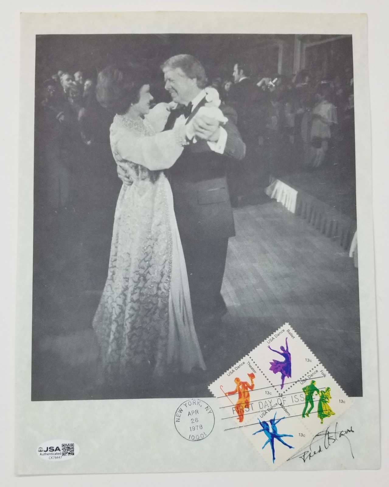 Fred Astaire hand SIGNED 1978 Jimmy Carter First Day Cachet USA Dance JSA COA