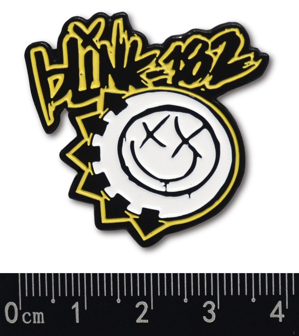 Blink-182 Smiley Logo Black & Yellow Soft Enamel Pin Lapel Music Collectible