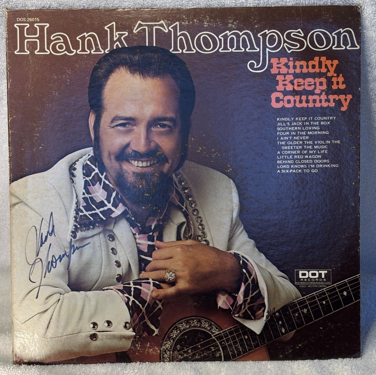 Hank Thompson Kindly Keep It Country Signed Vinyl LP DOT DLP-20113 AUTOGRAPHED