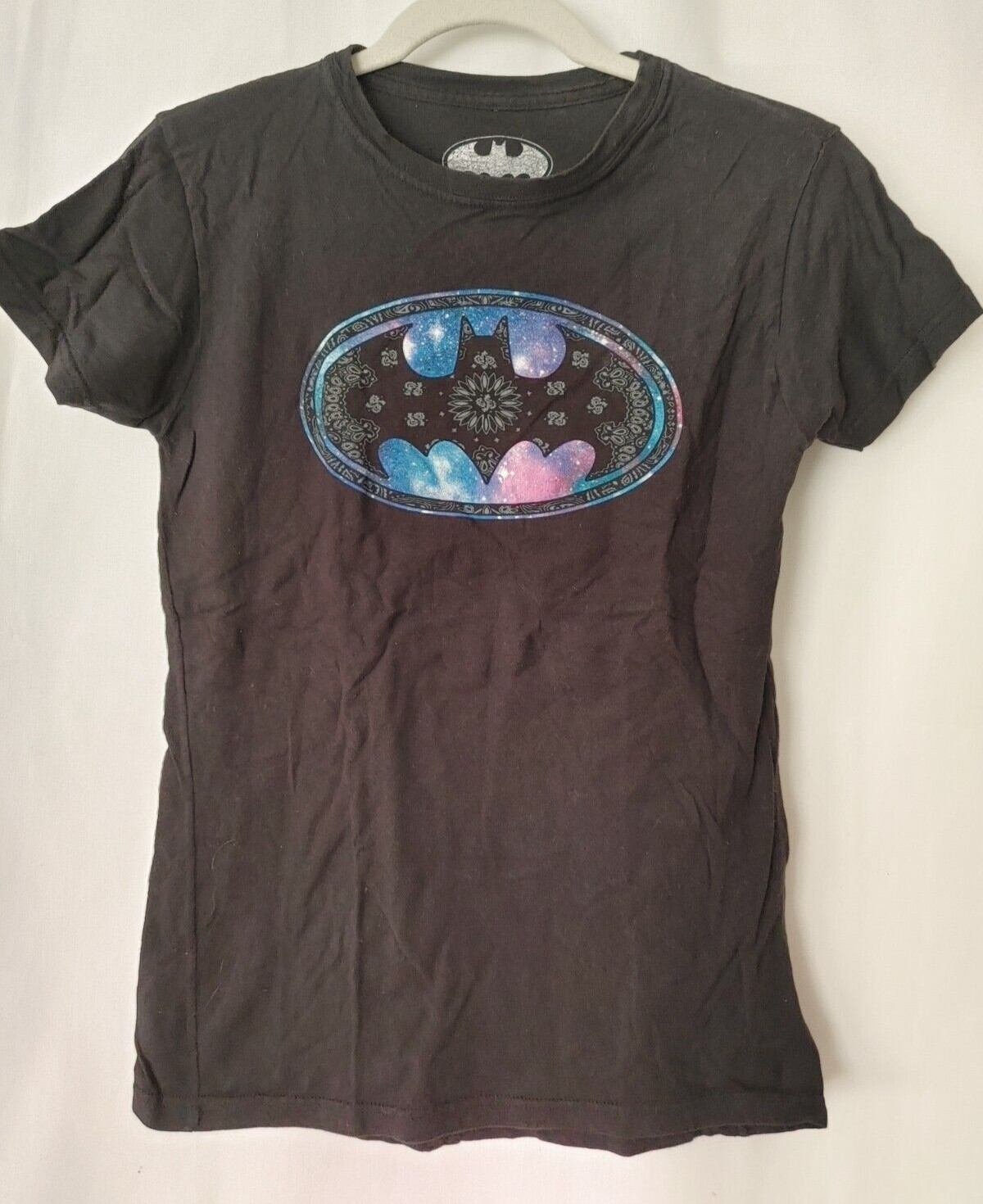 BATMAN Juniors’ T Shirt Cap Short Sleeve Crew Neck Black Size M #14715