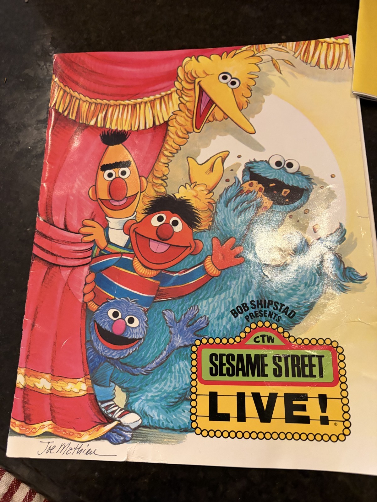 Vintage Sesame Street Live Program Lot Save Our Street Cloth Book Brochures