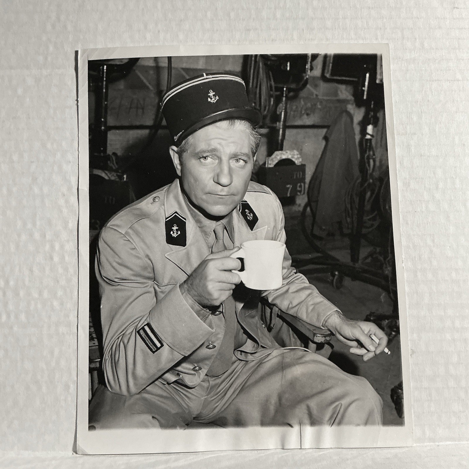 Jean Gabin Drinking Coffee On Set Candid The Imposter Orig 1943 7×9 Photo