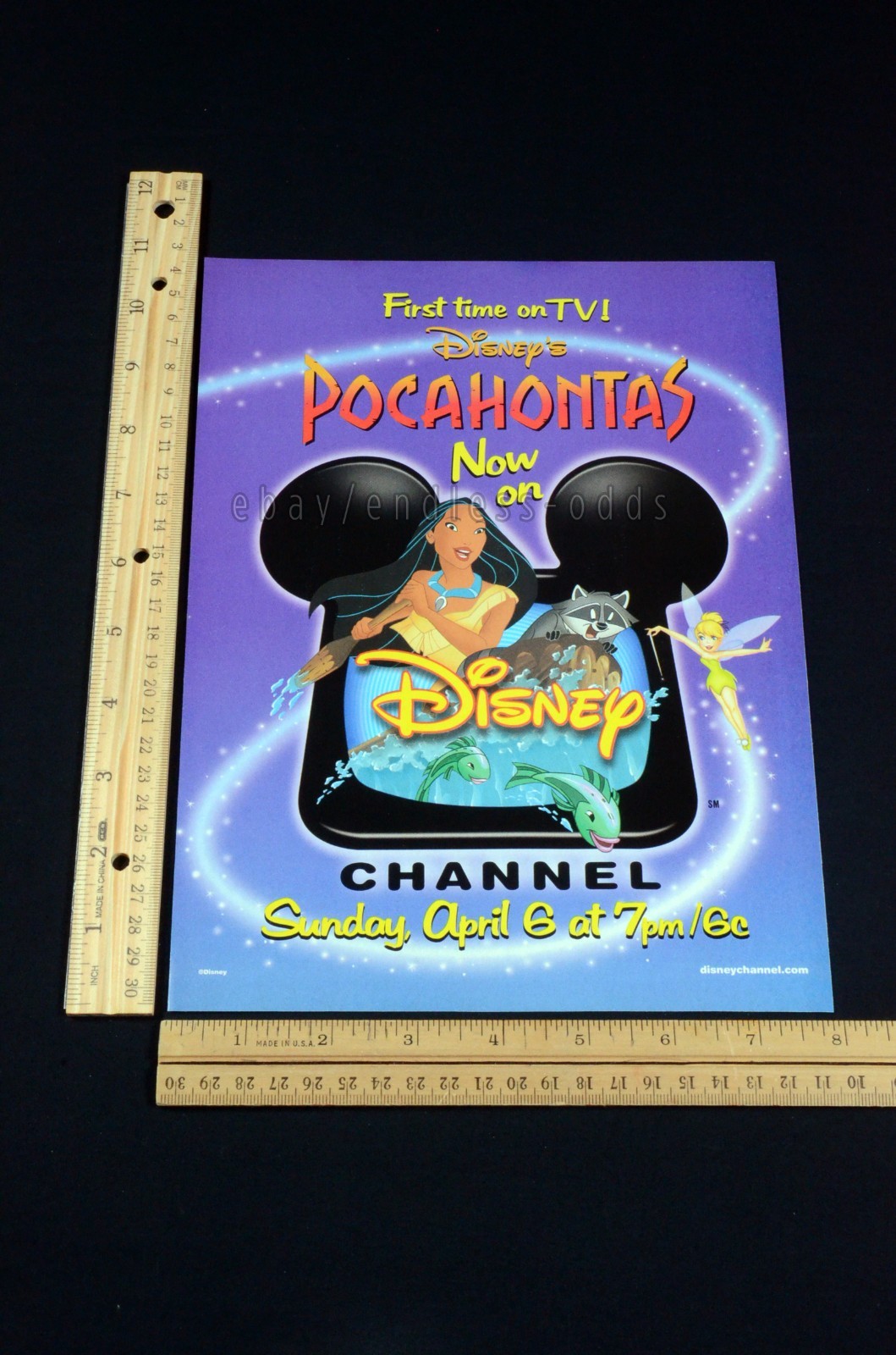 1997 Pocahontas 1995 Disney Channel TV Magazine Page Print Ad Poster 90s 1990s